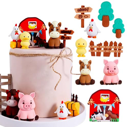 Roaring Good Time Bauernhof Geburtstag Deko - Farm Birthday Kuh Schafe Kuchen Tortendeko