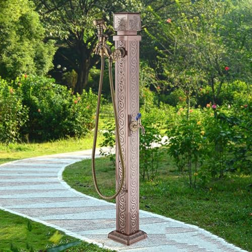 Quadratische Wassersäule für den Außenbereich, Springbrunnen, Retro-Wasserhahn für den Innenhof, freistehender Garten-Wasserhahn aus rostfreiem Stahl mit Frostschutz, bodenmontierter Wasserhahn, Hyd