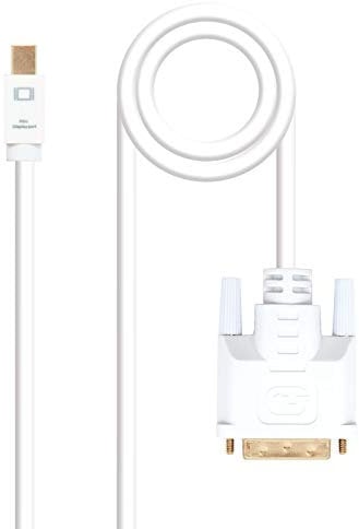 Brightium Mini DisplayPort to DVI Converter Cable Male to Male White 2m Length Ideal for connecting devices with Mini DP output to DVI monitors.