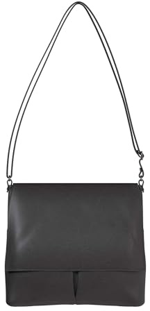 KMISSO Damen Umhängetasche Kunstleder vegan – Crossbody Schultertasche 30x28x8 cm mit Überschlag, Magnet- & Reißverschluss, verstellbarem Schulterriemen