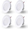DYKUWEY Spot LED Encastrable 230V 3W, LED Spot Etanche Salle de Bain IP44, Spots de plafond Trou Φ55-58mm, Extra Plat 15mm, Spots Encastrés Pour cuisine chambre, Lot de 4 (Blanc,Blanc Froid 6000K)