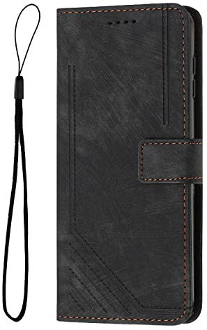 Ucikov Case for Apple iPhone XS Max, Leather Wallet Case Scratch Resistant Skin Feel Flip Cover with Magnetic Cover for Apple iPhone XS Max, Black