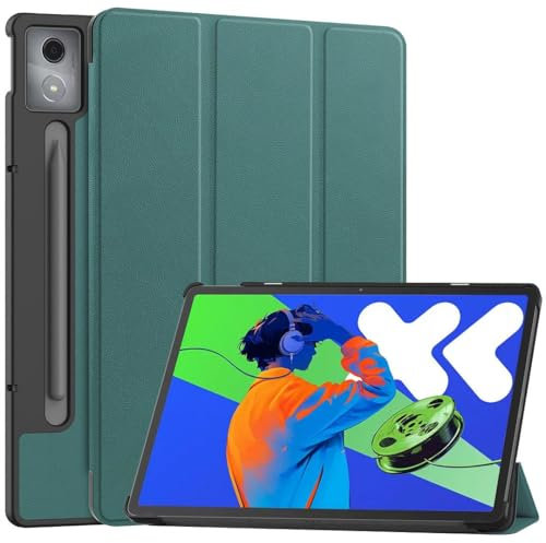 SATURCASE Case for Lenovo Idea Tab Pro 12.7 inch 2025, PU Leather Flip Foldable Folio Stand Slim Light Auto Wake Up/Sleep Protective Tablet Cover (Green)