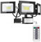 Lightasea Foco LED con sensor de movimiento para exterior,exterior 100W 10000LMcon 3 cabezales orientables,foco LED blanco frío 6500K con mando a distancia,focos impermeable IP65 para garaje,patio