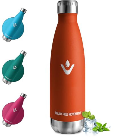 Edelstahl Trinkflasche 750ml, Thermoskanne BPA-Frei, Kohlensäure Geeignet, Metall Thermosflasche Doppelwandig, Isolierflasche für Camping, Kinder, Fitness, Sprudel, Sport, Reisen, Jungs, Mädchen