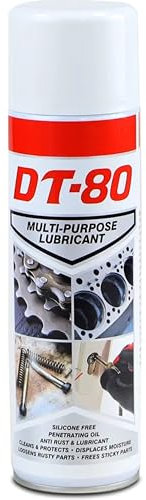 DT-80 Silicone Grease Spray Rust Remover Bike Chain Lube Penetrating Oil Lubricant - Cleans, Protects, Multi-Purpose - Available in 500ml Pack of 1, 2, or 3 (1)