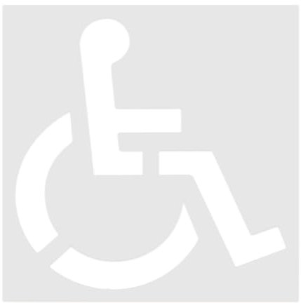 Pochoir de stationnement handicapé, panneau de stationnement handicapé, pochoir symbole fauteuil roulant, avec matériau en silicone flexible, design pliable et portable, 112 x 104 cm, pour fabrication