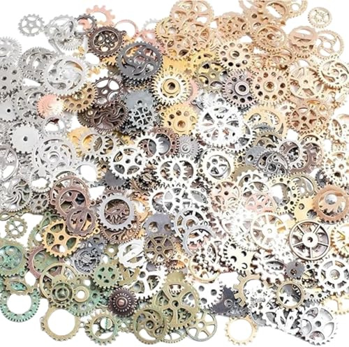 xutong Steampunk Zahnräder Set, 300g, Mehrfarbig, Vintage Metallzahnräder