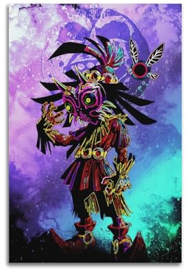 LIHAIXUAN Majora's Mask Totenkopf Kinderposter auf Leinwand, ästhetische Bilder, Kunstdrucke für Wanddekoration, 60 x 90 cm, ungerahmter Stil