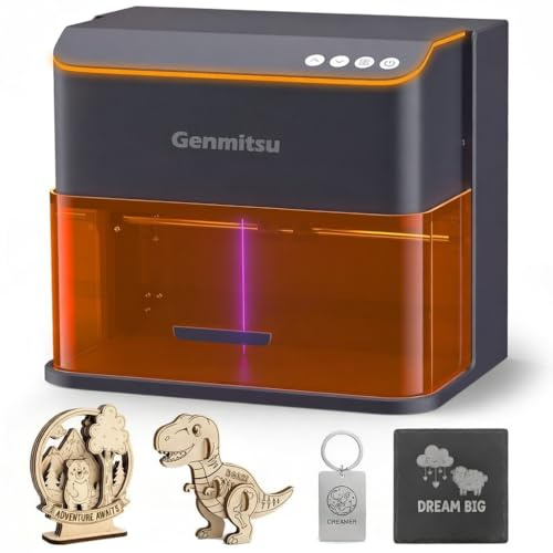 Genmitsu Kintix Galvo Laser Graviermaschine 10000mW, Klasse 1 | Hybrid-Antrieb (Stepper + Galvo), 200x100mm Arbeitsfläche, startklar, kompatibel mit LightBurn & App