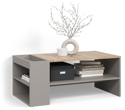 Livinity Couchtisch Piave Greige | mit Regalen