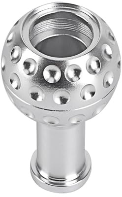 Wjwftcmk Auto Knopf Schalthebel 5-Gang-Universal-Schaltknauf Aus Aluminium Mit 6 Trans-Stick-Kopf Für VW Für Scirocco Für Jetta Für Golf(Silber)