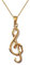 Lot Pendentif Clé de Sol Plaqué Or 18 carats + Chaîne 45cm Plaqué Or