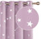 Deconovo Tende Moderne Stampa Stelle Argentate per Soggiorno con Occhielli, Tende Opache Oscuranti 2 Pezzi per Camera da Letto, 117x138 CM (Larghezza x Altezza), Rosa Chiaro