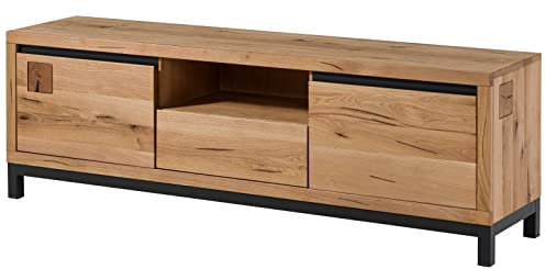 MASSIVMOEBEL24.DE VILLANDERS TV-Board 170x40x56 Wildeiche geölt - Versch Farben, Farbe:Natur geölt, Größe:170x40x56 cm (BxTxH)