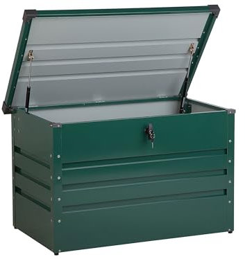 Beliani Caja de almacenamiento para exterior de acero galvanizado verde 300L Cebrosa