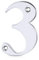 XFORT Polished Chrome Front Door Number 3, House Number Suitable for All Door Types including Wooden, uPVC, and Composite.