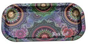 Black Leaf Mixing Tray Mandala | Mixing Spot aus Metall | BAU-Unterlage 206x105x18mm | Metalltablett zum Bauen
