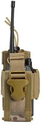 VIPERADE Walkie Talkie Tasche,MOLLE Funkgerätehalter,Verstellbare Funkgeräte Holster für Weste,Walkie Talkie Halter Radio Holster für Gürtel,Multifunktionale Radio Pouch Funkgerät Tasche -Tarnung
