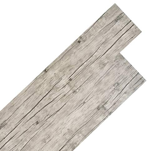 vidaXL PVC Laminat Dielen rutschfest Vinylboden Vinyl Boden Planken Bodenbelag Fußboden Designboden Dielenboden 4,46m² 3mm Hellgrau