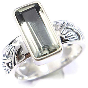 925 Sterling Silber Grün Amethyst Edelsteine Ringgröße 10 US Ring Schmuck Crystalcraftindia