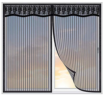 Mosquitera Ventana Corredera Magnética,100x155cm Mosquitera de Protección Contra Insectos, Cortina Mosquitera Ventana,ProteccióN contra Insectos,Cierre Automático