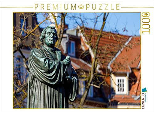 CALVENDO Puzzle Matin Luther Statue Eisenach 1000 Teile Lege-Größe 64 x 48 cm Foto-Puzzle Bild von Roland Brack