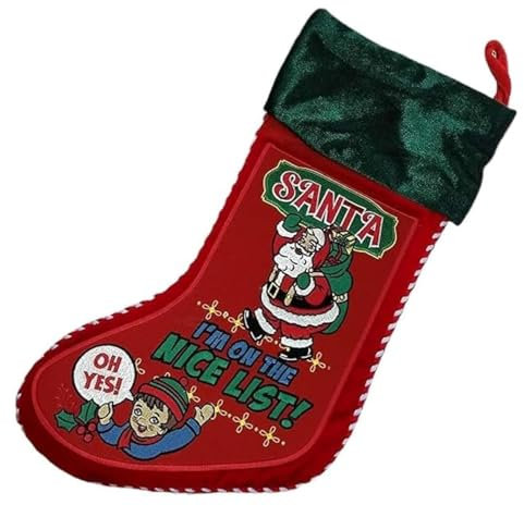 The Tile Sticker Company Luxury unusual retro cool KRAMPUS or Santa velvet red christmas nutcracker stocking full embroidered Good or bad (santa, for a boy)
