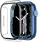 Uluck 2 Stück Hard Hülle mit Glas Displayschutz Kompatibel Apple Watch Series 9/8/7 45mm, Displayschutz Rundum Schutzhülle Ultradünnes Schutz Case, Transparent
