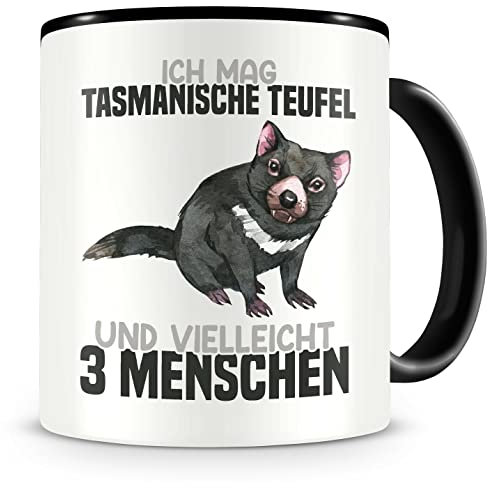 Samunshi® Tasmanische Teufel Tasse mit Spruch Ich mag Tasmanische Teufel Geschenk für Fans Kaffeepott Kaffeetasse Lustige Tassen zum Geburtstag schwarz Keramik 300ml
