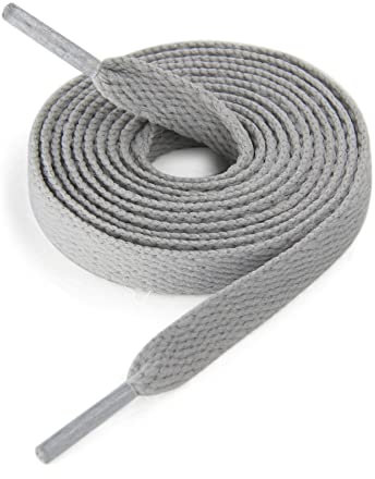 CCSOFTIME Lacets Chaussures Gris pour Baskets, Lacet Gris Clair Plat 8mm Largeur pour Sneakers-Compatible avec Converse Chucks Nike Air Force Stan Smith,110CM