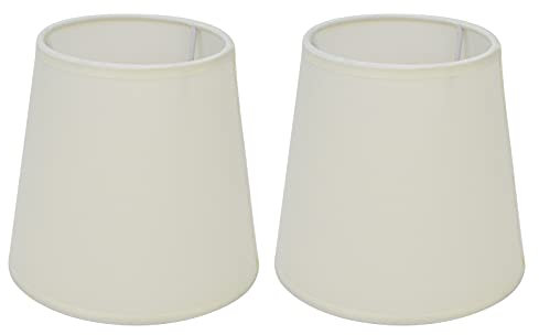 Pantalla de Lámpara Cilíndrica de Tela, Elegante Pantalla de Lámpara de Tela Cilíndrica, Luz Suave y Agradable, E14, Set de 2, Tela, para Dormitorio, Sala de Estar, Oficina
