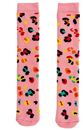 Squelch Welly Socks per bambini Stivali di gomma Wellington Stivali da pioggia, Leopardo rosa (età 6-8), 6-8 Years