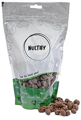 NULTHY - 1kg Pistacho Recubierto con Chocolate con Leche - Sin Cáscara - Chocolate Belga - Frutos Secos - Sin Gluten