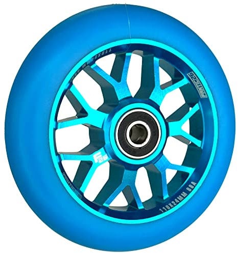Fantic26 Spy7 Stunt Scooter Rolle I Trick I Tret I Kinder I Roller I Wheel I 110mm I ABEC 11 I Schnell I Leise I Freestyle (Türkis/Pu Türkis)