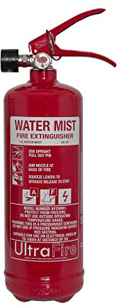 UltraFire 1.4L Water Mist Fire Extinguisher | For Home, Kitchen, Caravans, Offices etc
