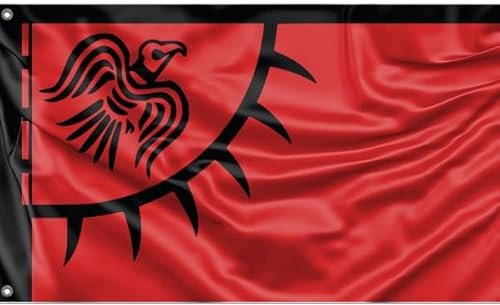 Red Raven Wikingerflagge | Einzigartiger Designdruck | Hergestellt in der EU (90 x 150 cm)