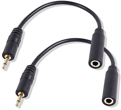 PNGKNYOCN Cavo corto da 2,5 mm a 3,5 mm, 2 confezioni da 2,5 mm, mono jack da 3,5 mm, cavo audio per smartphone, ecc. (16 cm