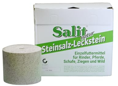 Salit Natur Steinsalz-Leckstein, 4 x 5 kg (20kg), 4er Pack | Für Rinder, Pferde, Schafe, Ziegen und Wild, Witterungsbeständig