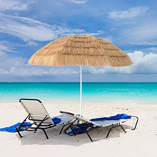 CHEMYO 1.7M Petit hawaïen Paille Tropicale Tiki Parapluie Jardin Parapluie Romain Protection UV adapté pour Jardin pelouse Plage