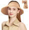 BSBUY Sonnenhut Damen Strohhut Sun Visor Hut Faltbar Sonnenschutzhut Wide Breiter Krempe Atmungsaktiv und Schweißableitende Sommerkappe Bogen Sonnenhüte Stroh Roll Up Outdoor Sommer Strand (B-Khaki)