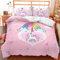 AOXHFNV Rosa Einhorn Bettbezug,Schöner Regenbogen weiße Wolke Einhorn Mädchen Kinder Bettwäsche 135×200cm,Einhorn-Motiv Bettwäsche mit 2 Kissenbezügen(135×200cm,Rosa 2)