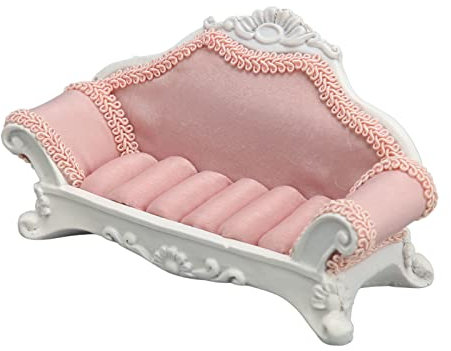 Porte Bagues, Porte Bijoux de Canapé, Forme de Canapé Charme Rose Princesse D'affichage Mignon Léger Design Compact Convient aux Bagues Matériaux en Résine Idéal pour le