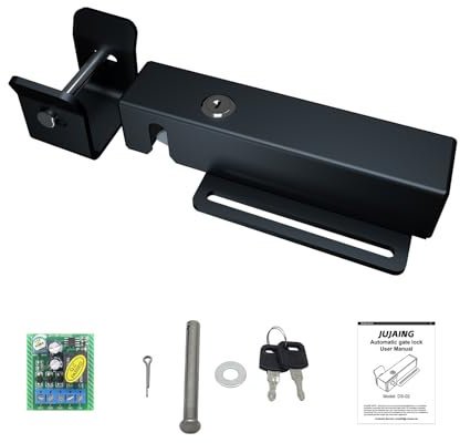 JUJAING DS-02 Verrou de portail électrique automatique universel pour 12-24 V CC Ouvre-porte électromagnétique pour système d'exploitation de portail Dispositif de sécurité extérieur Fermer Serrure de