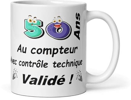 Générique Mug Anniversaire 50 ans belle idée de cadeau à offrir pour un anniversaire, très original et très rigolo