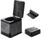 ZENFUN Toilettes de camping portables pliables pour adultes, pot Porta avec sac poubelle épais noir pour urgence en plein air, sac à bagages étanche, randonnée, voiture, voyage (noir et gris)