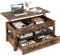 COSTWAY Couchtisch höhenverstellbar, Sofatisch mit anhebbarer Tischplatte & 2 Schubladen, ausziehbarer Wohnzimmertisch Kafeetisch aus Holz für Wohnzimmer und Büro, 106 x 50 x 48 cm