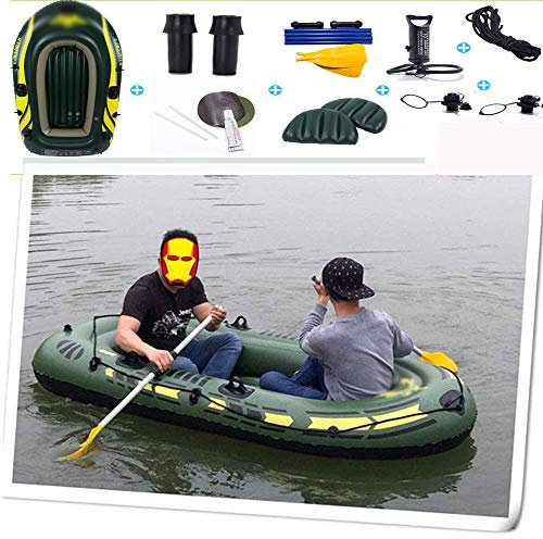 WolFum Großes Schlauchboot-Set mit Rudern + Inflator, 2/3/4-Mann-Schlauchboot, Schlauchboot, aufblasbares Kajak-Angelboot
