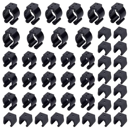 INFUNLY Lot de 45 clips de fixation murale pour queue de billard - 3 tailles - Pour le rangement de cannes à pêche