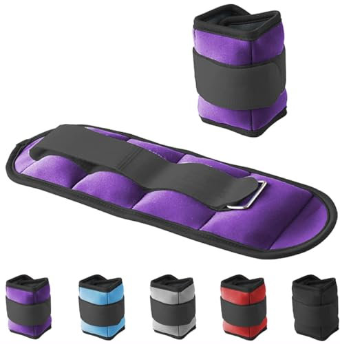 G5 HT SPORT Chevillères Poids Poignets Poids | Ajustables Avec Fermeture Velcro | Pour Fitness, Yoga, Réhabilitation, Jogging, Gymnastique, Aérobic, Gym (2 X 0,5 KG (VIOLET))